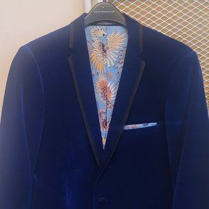 Paisley & Gray Slim Fit Dinner Jacket Royal Blue Velvet